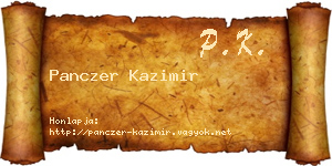 Panczer Kazimir névjegykártya